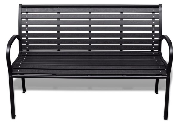 Zahradní lavice 125 cm ocel a WPC černá