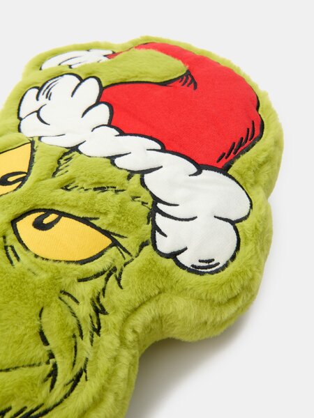 Sinsay - Kožešinový dekorační polštář s vánočním motivem Grinch - neonová