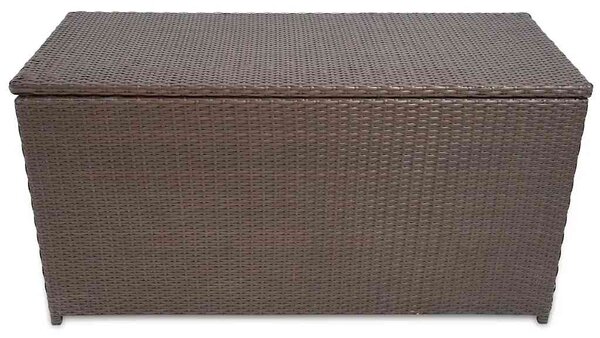 Zahradní úložný box hnědý 120 x 50 x 60 cm polyratan