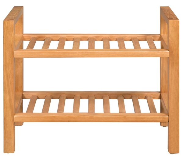 Botník s 2 policemi 50 x 27 x 40 cm masivní dubové dřevo
