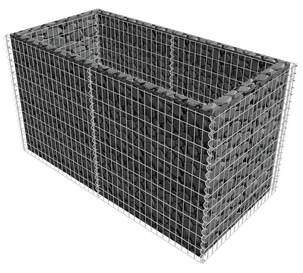 Gabionový vyvýšený záhon ocel 180 x 90 x 100 cm stříbrný