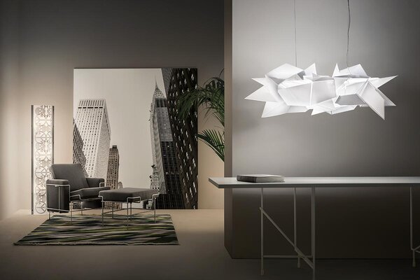 SLAMP CRDSM00WHT06T00000EU Cordoba, rozměrné závěsné svítidlo, 130W LED 2700K stmívatelné, délka 104cm