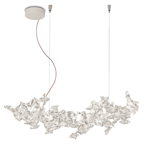SLAMP HANSL00PRS01R00000EU Hanami Large, závěsné květinové svítidlo, 10x5W LED G9 3000K stmívatelné, délka 96cm, červený kabel