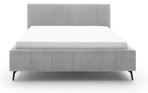 Světle šedá čalouněná dvoulůžková postel s úložným prostorem s roštem 180x200 cm Lizzano – Meise Möbel