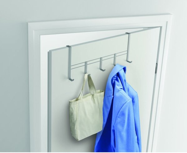 Kovový věšák na dveře ve stříbrné barvě 38 cm – Metaltex