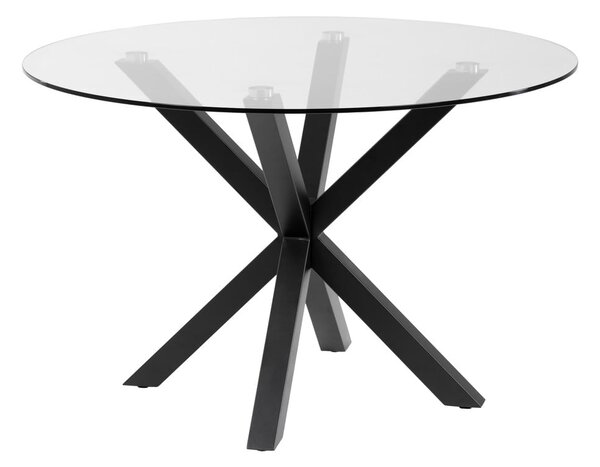 Kulatý jídelní stůl se skleněnou deskou Kave Home, ø 119 cm