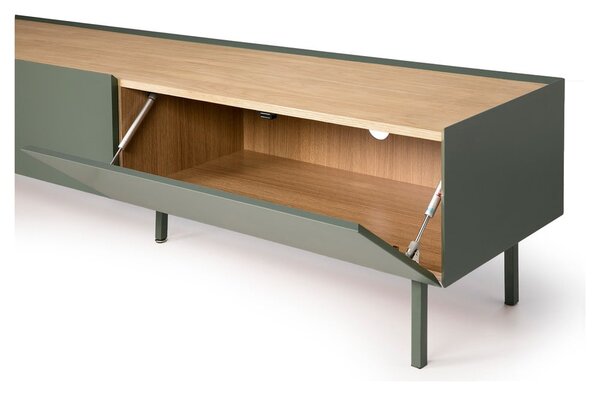 TV stolek v dekoru dubu v zeleno-přírodní barvě 180x45 cm Arista – Teulat