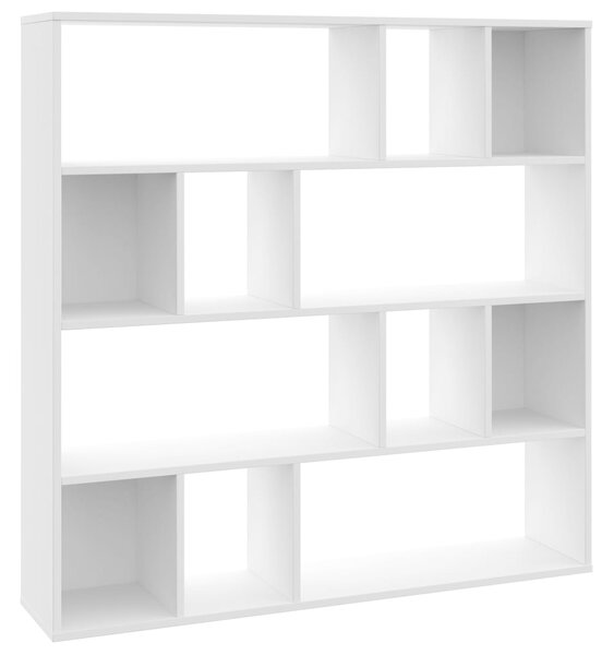 Knihovna / dělící stěna Grit - 110x24x110 cm - MDF | bílá