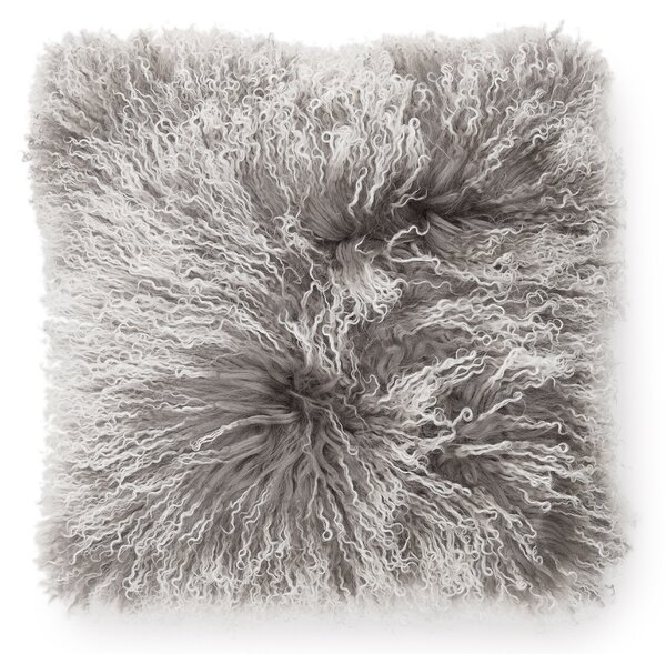 Skinnwille Home Collection Polštář Snowtop, tibetská kožešina, šedá, 40x40 cm