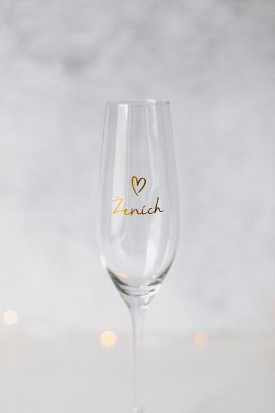 Sklenice na sekt Ženích - SK