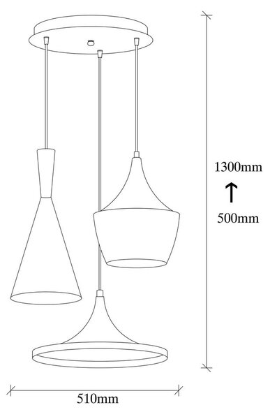 Černé/v měděné barvě závěsné svítidlo s kovovým stínidlem ø 51 cm Elmas – Opviq lights