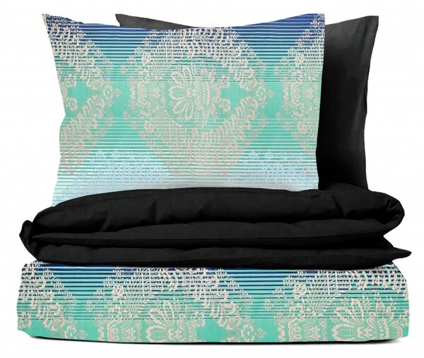 Ervi Bavlněné povlečení oboustranné - Dominikána/černé