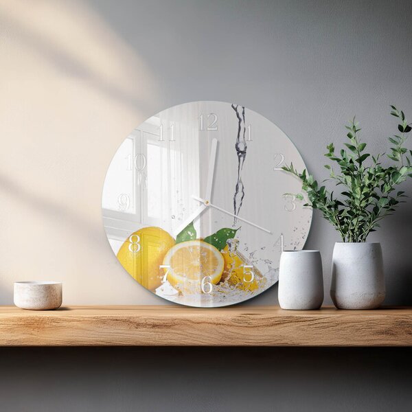 Skleněné hodiny na stěnu Citrony zsob-fi30-00092564