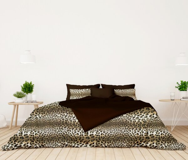 Ervi bavlněné povlečení oboustranné - Leopard/hnědé