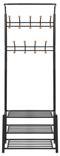 Věšák na oblečení s botníkem 68 x 32 x 182,5 cm černý
