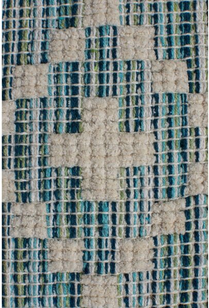 Béžovo-modrý bavlněný běhoun Flair Rugs Leela, 60 x 200 cm