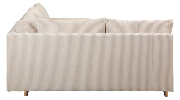 Krémová manšestrová rohová pohovka (levý roh) Ariella – Ropez
