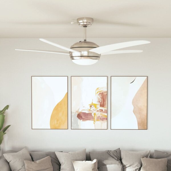Ozdobný stropní ventilátor se světlem 128 cm bílý