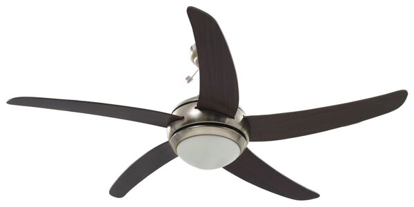Ozdobný stropní ventilátor se světlem 128 cm hnědý