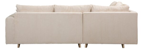 Krémová manšestrová rohová pohovka (levý roh) Ariella – Ropez