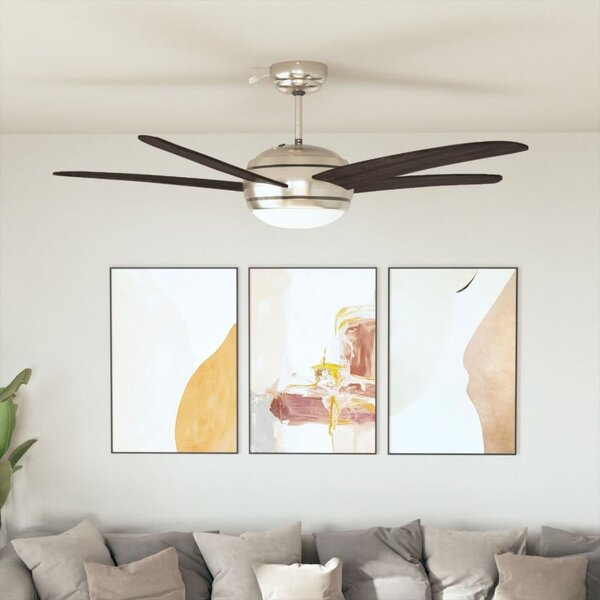 Ozdobný stropní ventilátor se světlem 128 cm hnědý