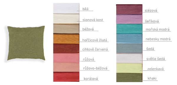 Textil Antilo Povlak na polštář Kano Khaki 50x50 cm, šedozelená Rozměr: 50x50 cm