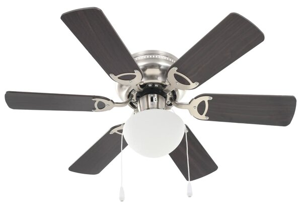 Ozdobný stropní ventilátor se světlem 82 cm tmavě hnědý
