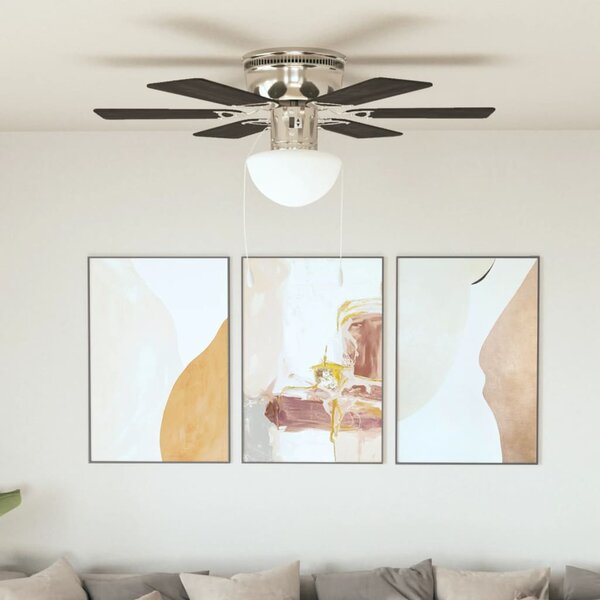 Ozdobný stropní ventilátor se světlem 82 cm tmavě hnědý