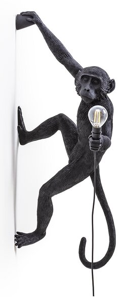 Seletti - Monkey Hanging Venkovní Nástěnné Svítidlo Right Black - Lampemesteren