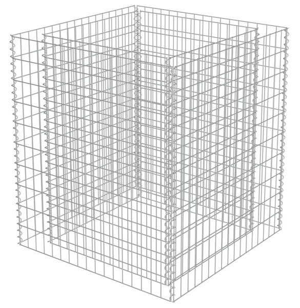 Gabionový vyvýšený záhon pozinkovaná ocel 90 x 90 x 100 cm