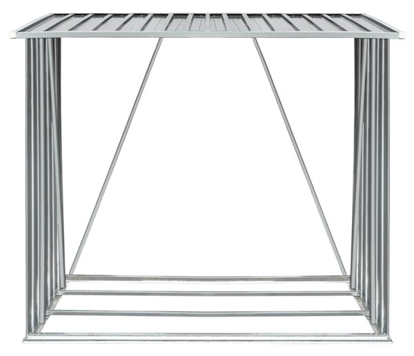 Zahradní kůlna na dříví z pozinkové oceli 163x83x154 cm šedá