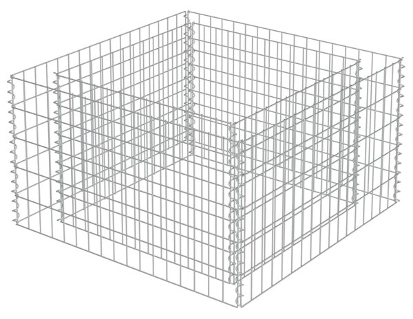 Gabionový vyvýšený záhon pozinkovaná ocel 90 x 90 x 50 cm
