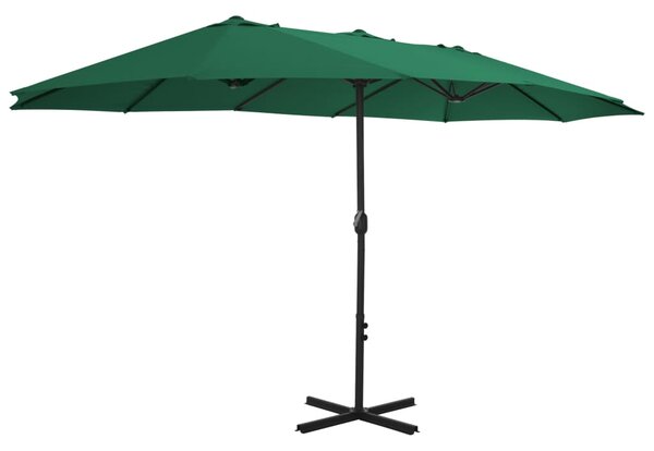 Zahradní slunečník s hliníkovou tyčí 460 x 270 cm zelený