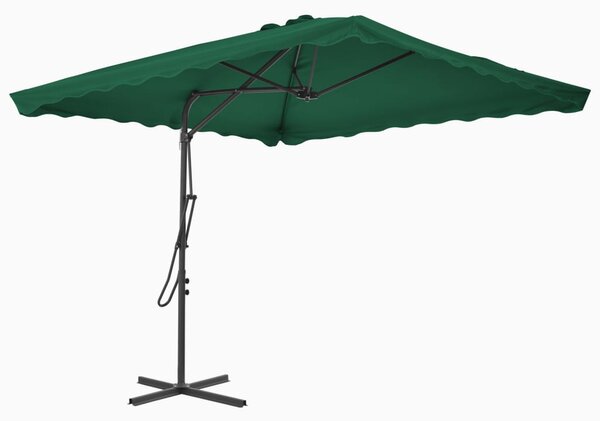 Zahradní slunečník s ocelovou tyčí 250 x 250 cm zelený