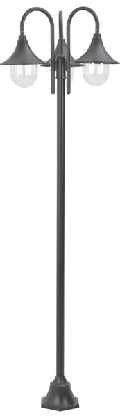 Zahradní sloupová lampa 3 ramena E27 220 cm hliník bronzová