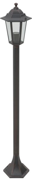 Zahradní sloupové lampy 6 ks E27 110 cm hliníkové bronzové