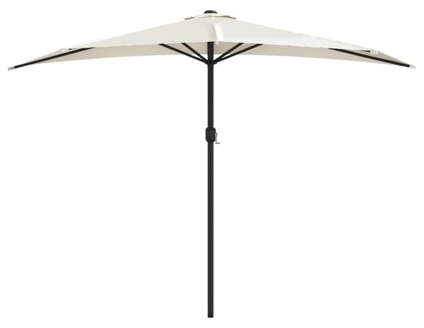 Slunečník na balkon hliníková tyč pískový 300 x 155 cm půlkruh
