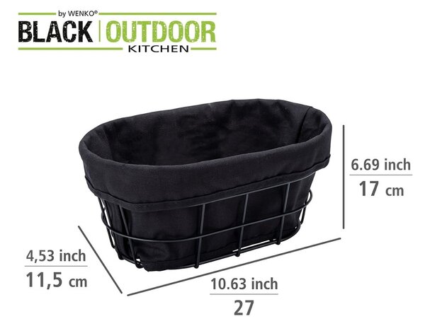 Černá ošatka na pečivo se stojanem Wenko Black Outdoor Kitchen Bela