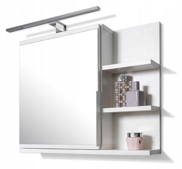 Koupelnová skříňka DOMTECH bílá se zrcadlem 60 cm, 1 dvířka, LED
