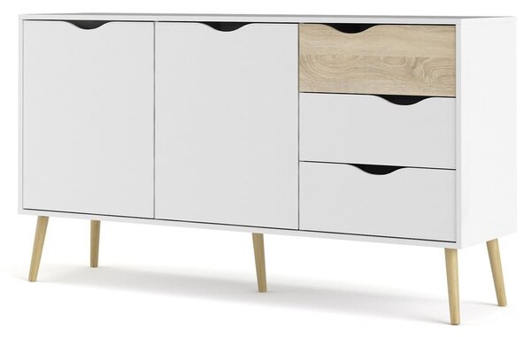 Bílá komoda 147x82x39 cm Oslo – Tvilum