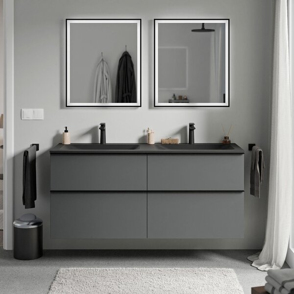 Koupelnová skříňka LAVOA 120 cm s umyvadlem z minerálního odlitku CREAM - možnost volby barvy