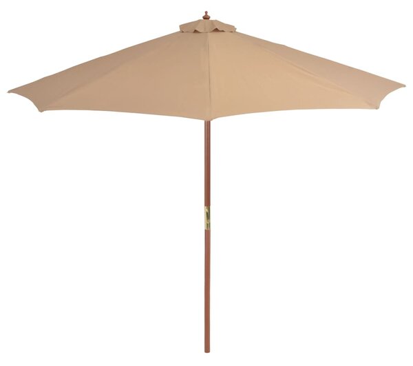 Zahradní slunečník s dřevěnou tyčí 300 cm taupe