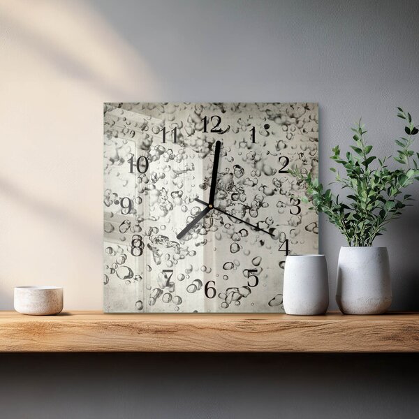 Skleněné hodiny na stěnu Kapky zskc-30x30-00178733
