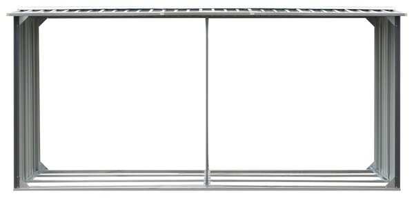 Zahradní kůlna na dříví z pozinkové oceli 330x92x153 cm šedá