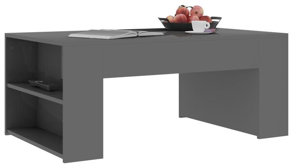 Konferenční stolek Mitchell - šedý vysoký lesk | 100x60x42 cm