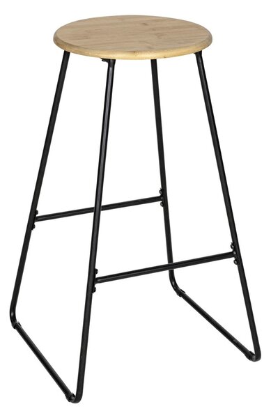 Černá/přírodní bambusová barová židle 70 cm Loft – Wenko