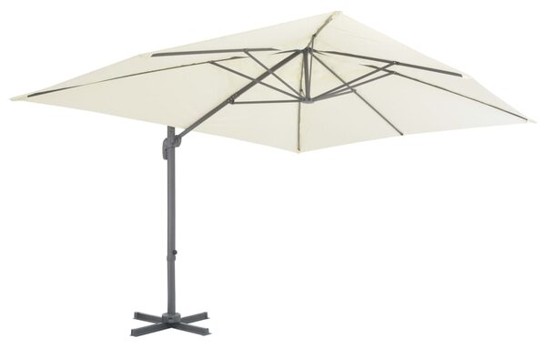 Boční zahradní slunečník s hliníkovou tyčí 400 x 300 cm pískový