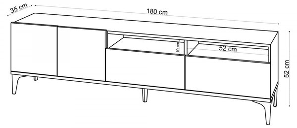 Hanah Home TV stolek Ross 180 cm dub