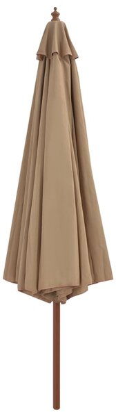 Zahradní slunečník s dřevěnou tyčí 350 cm barva taupe