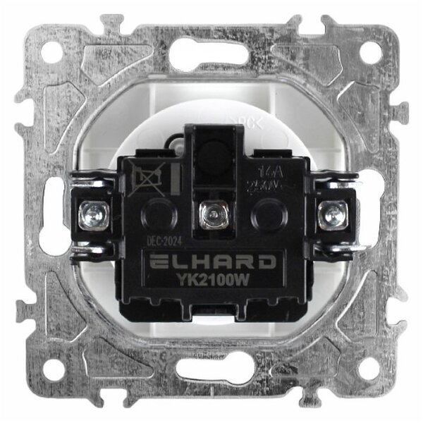 Elhard Zásuvka Royal Glass se skleněným rámečkem, bílá - kompletní YG6100W
